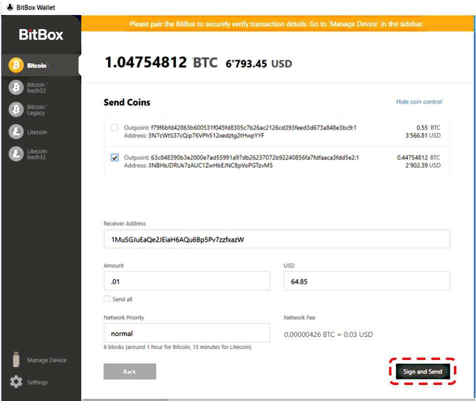 Bitbox S Desktop App Coin Control Feature By Shift Crypto Shiftcrypto Medium
