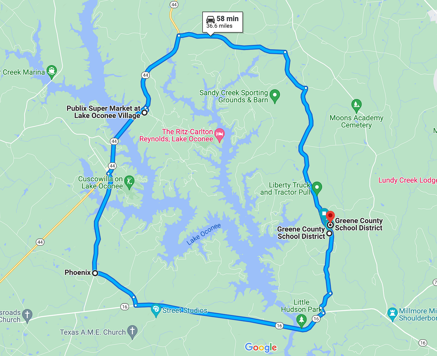 Lake Oconee Fishing Map Day 64: Joy Riding Around Lake Oconee | By Robert Gibb | My Van Year