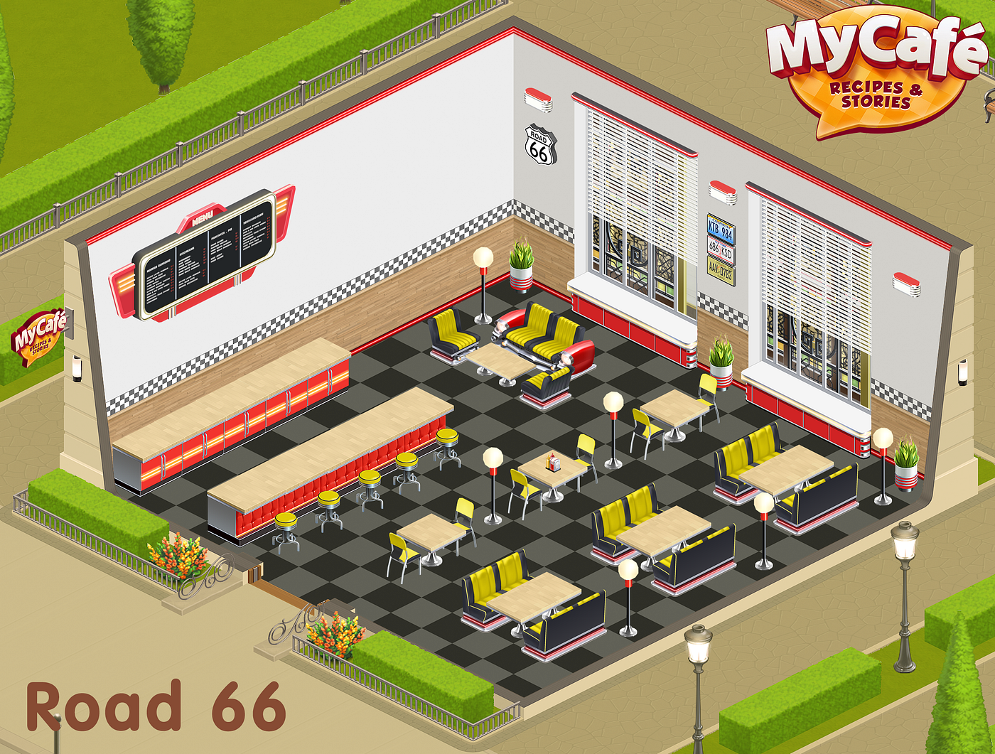 Road American Retro Style My Cafe Game Mycafe Mycafegame