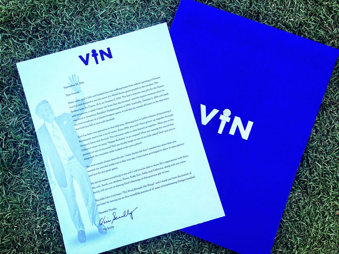 Vinathon Vin Scullys letter to the