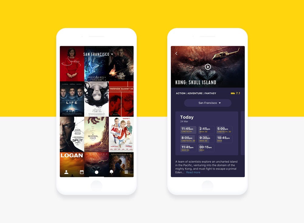 Spectacular Design. Elements of Cinema App UI. by tubik UX