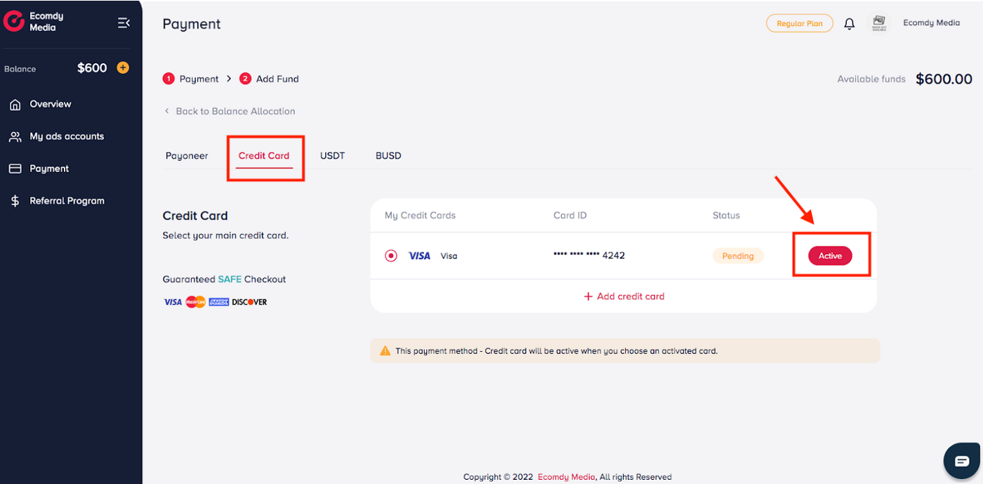 Update Feature] Verify Credit Card Information Before Top-up to Ecomdy  Platform | by Ecomdy Media | Ecomdy Media