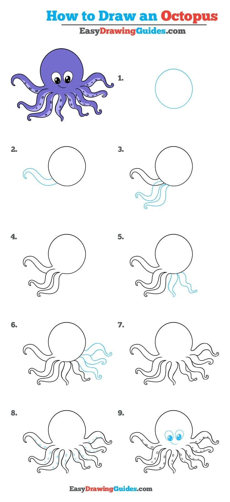 How To Draw An Octopus — Really Easy Drawing Tutorial By Easy Drawing Guides Medium