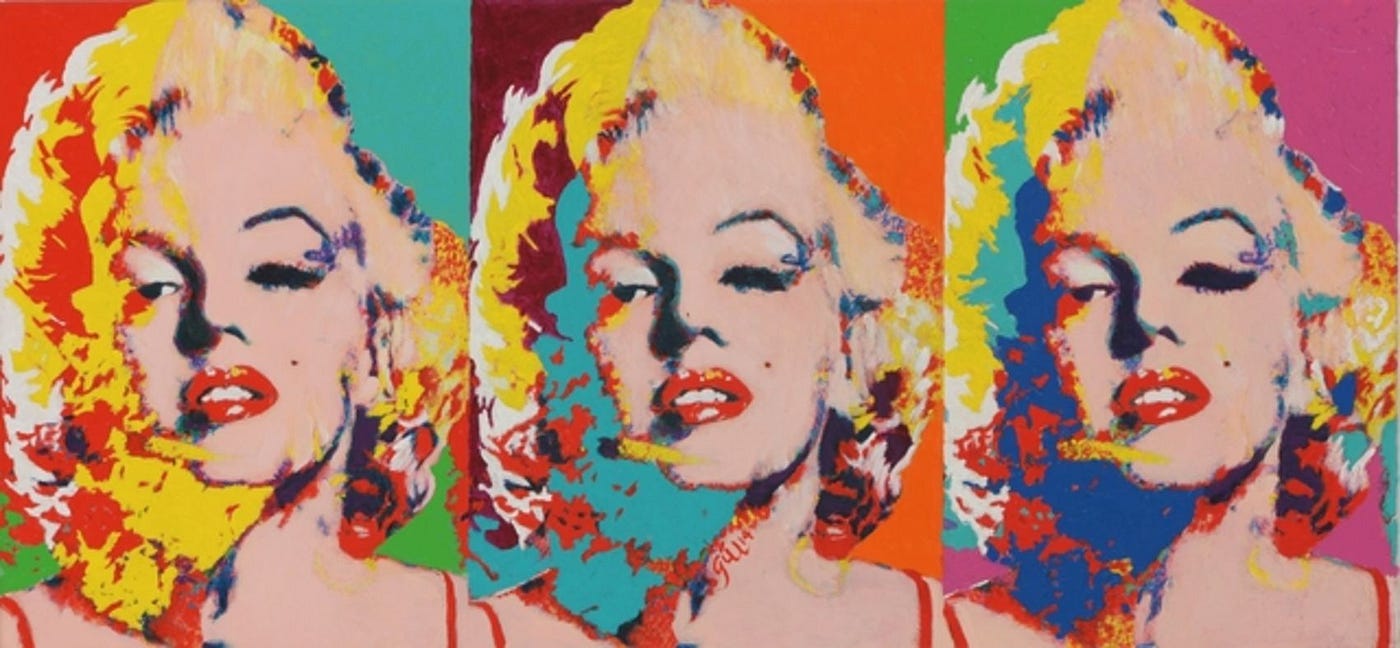 James Francis Gill Pop Art, Three Faces of Marilyn (2014), acrylic on canvas. Galerie Urs Reichlin