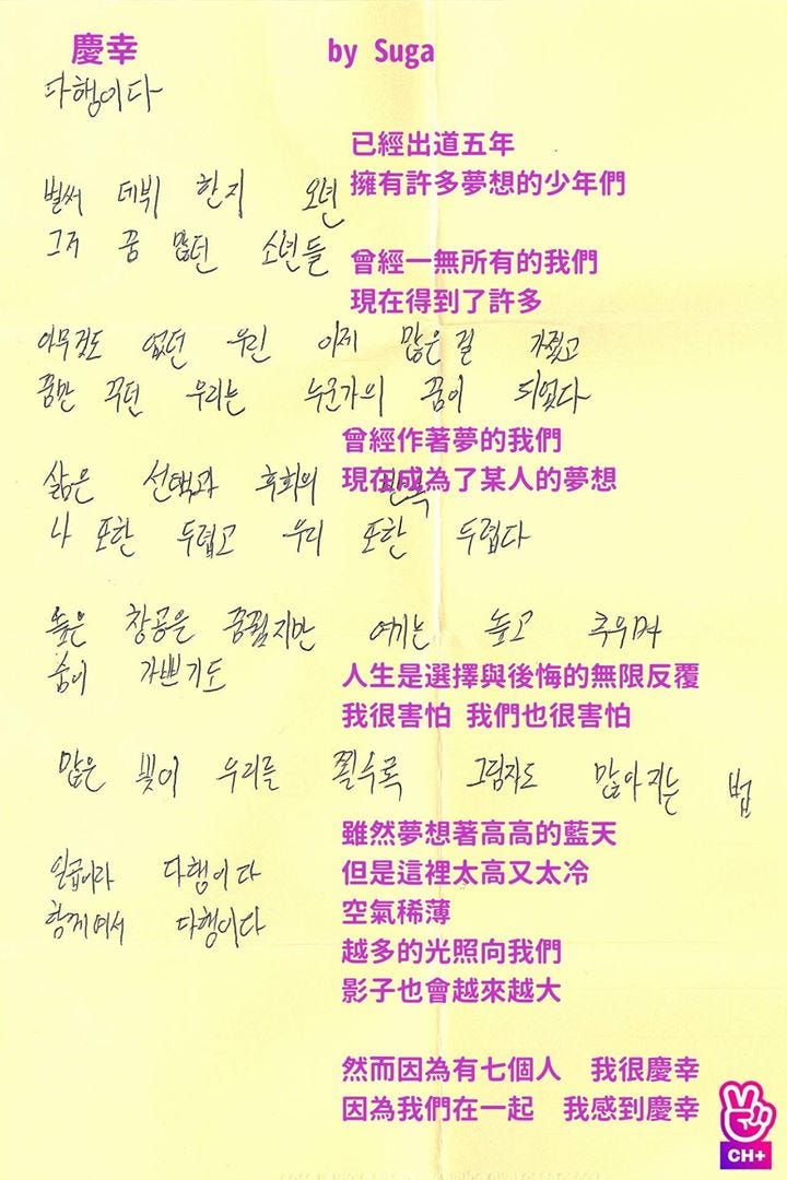 全面解析 中文歌詞 Map Of The Soul 7 Interlude Shadow Black Swan 致你心中 親愛的尾獸 By 雲端藥頭名偵探 T A M O N Bts Universe 防彈大宇宙 Medium