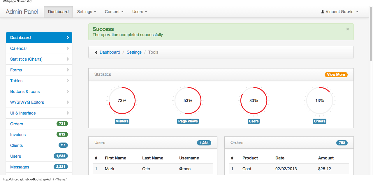 Free Bootstrap Admin Themes. The following is a collection of freely… | by  David Carr | Medium