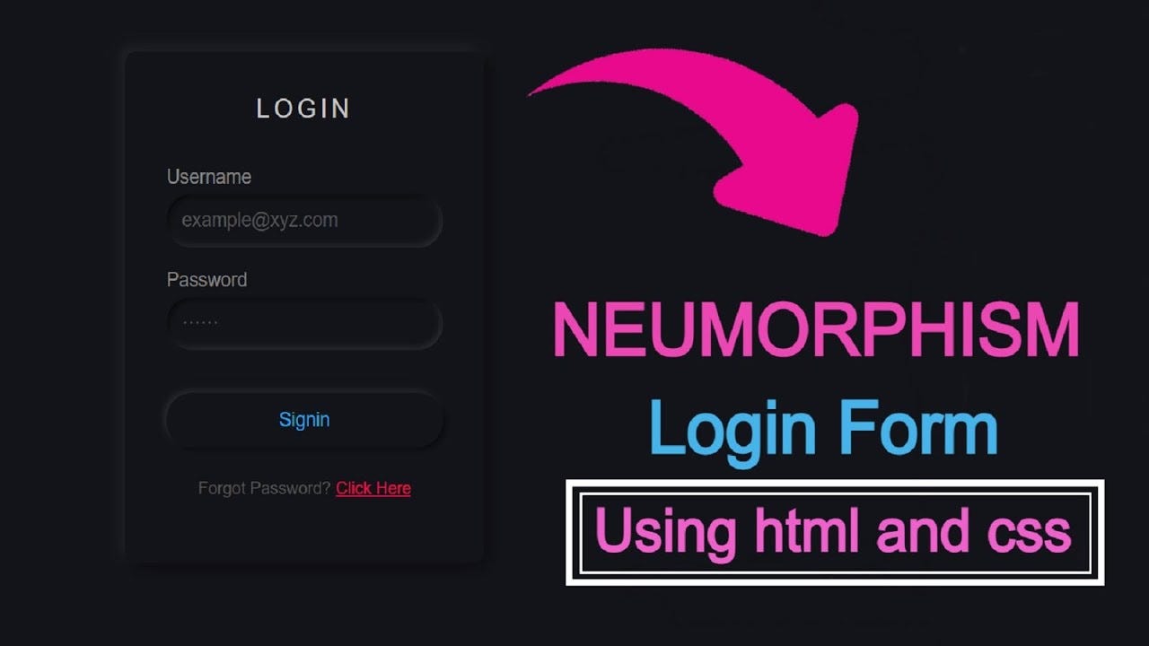 Dark Neumorphism login form using html and css || Foolish Developer -  Nationaldevice - Medium