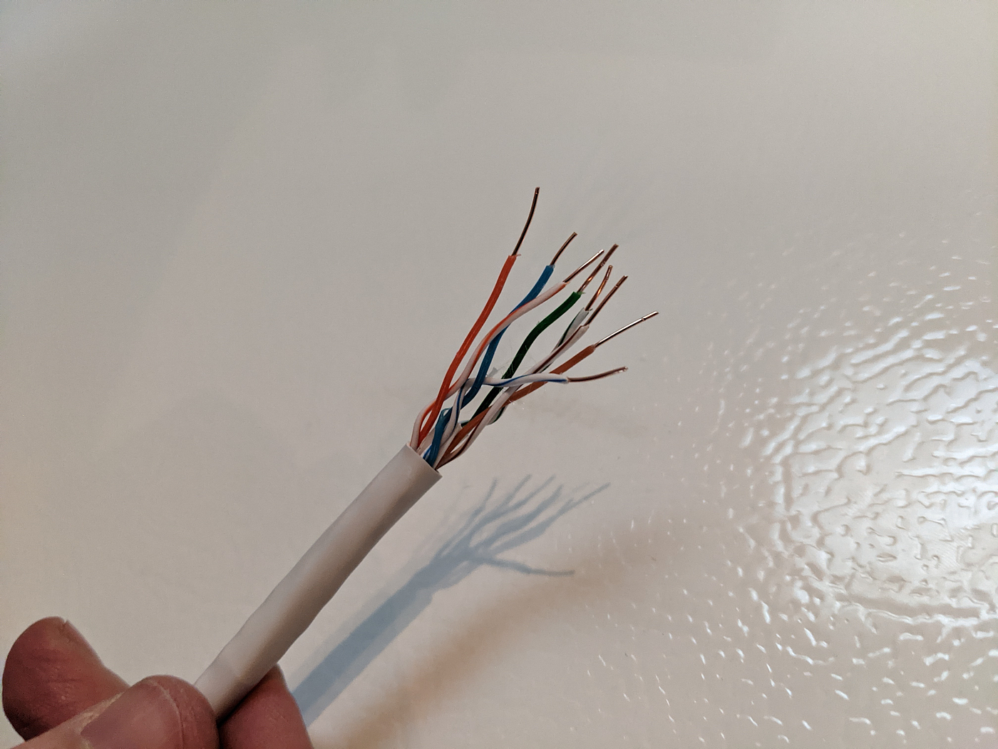 Cat 6 cable, stripped to bare wires
