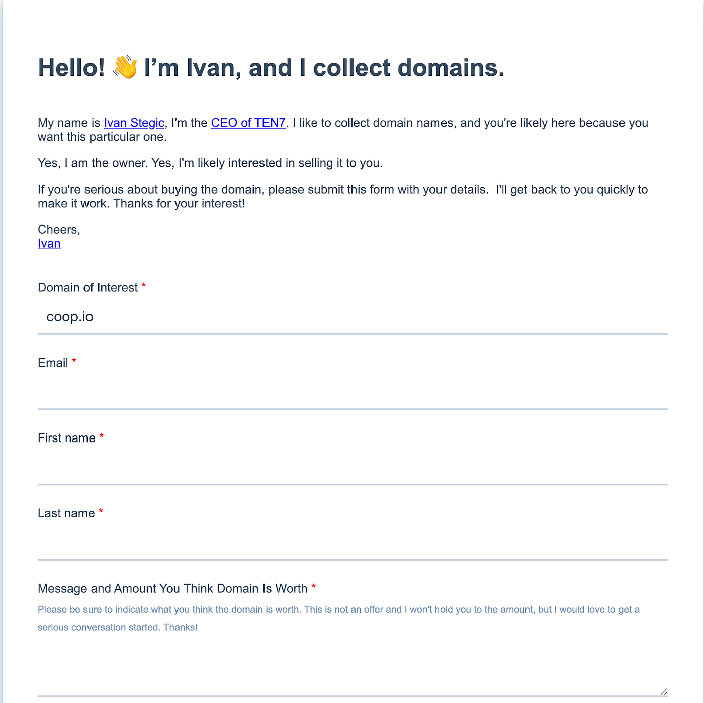 Screenshot of ENS Squatter