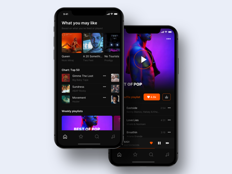 Soundcloud music app redesign playlist