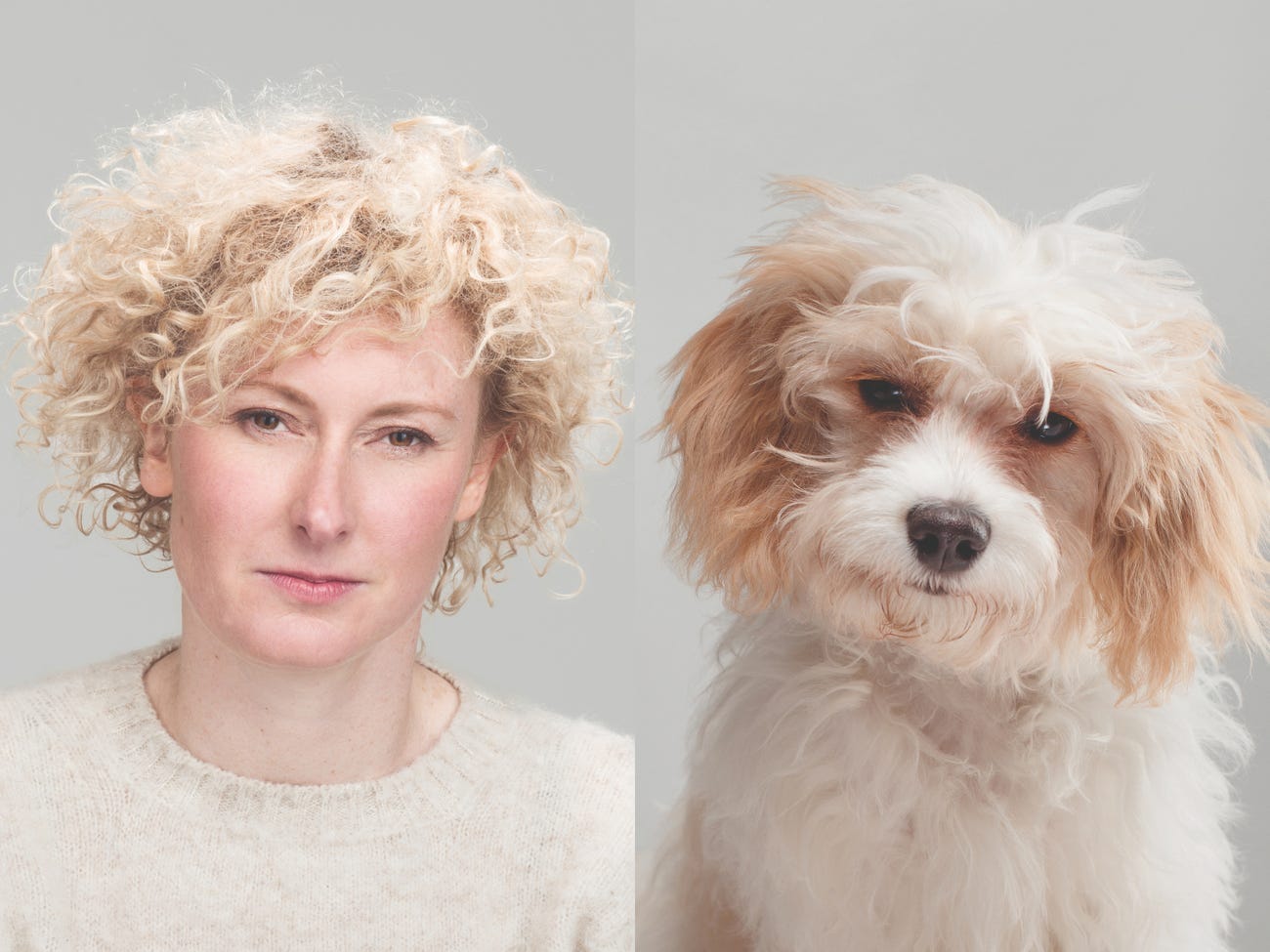 A photographer captured photos of 15 pairs of dogs and their owners