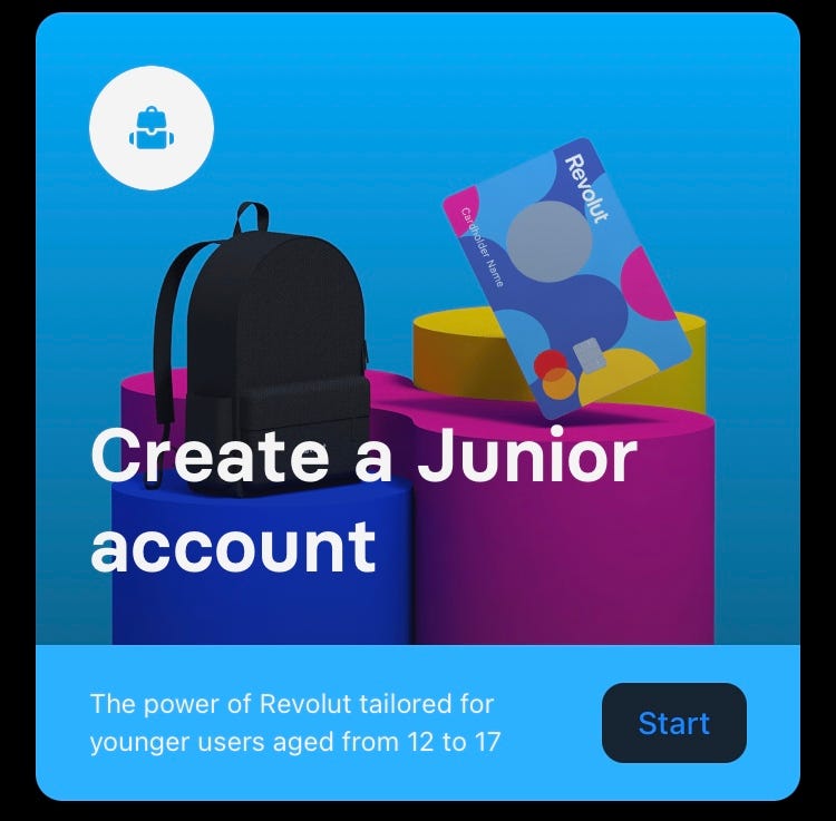Create a Revolut Junior account