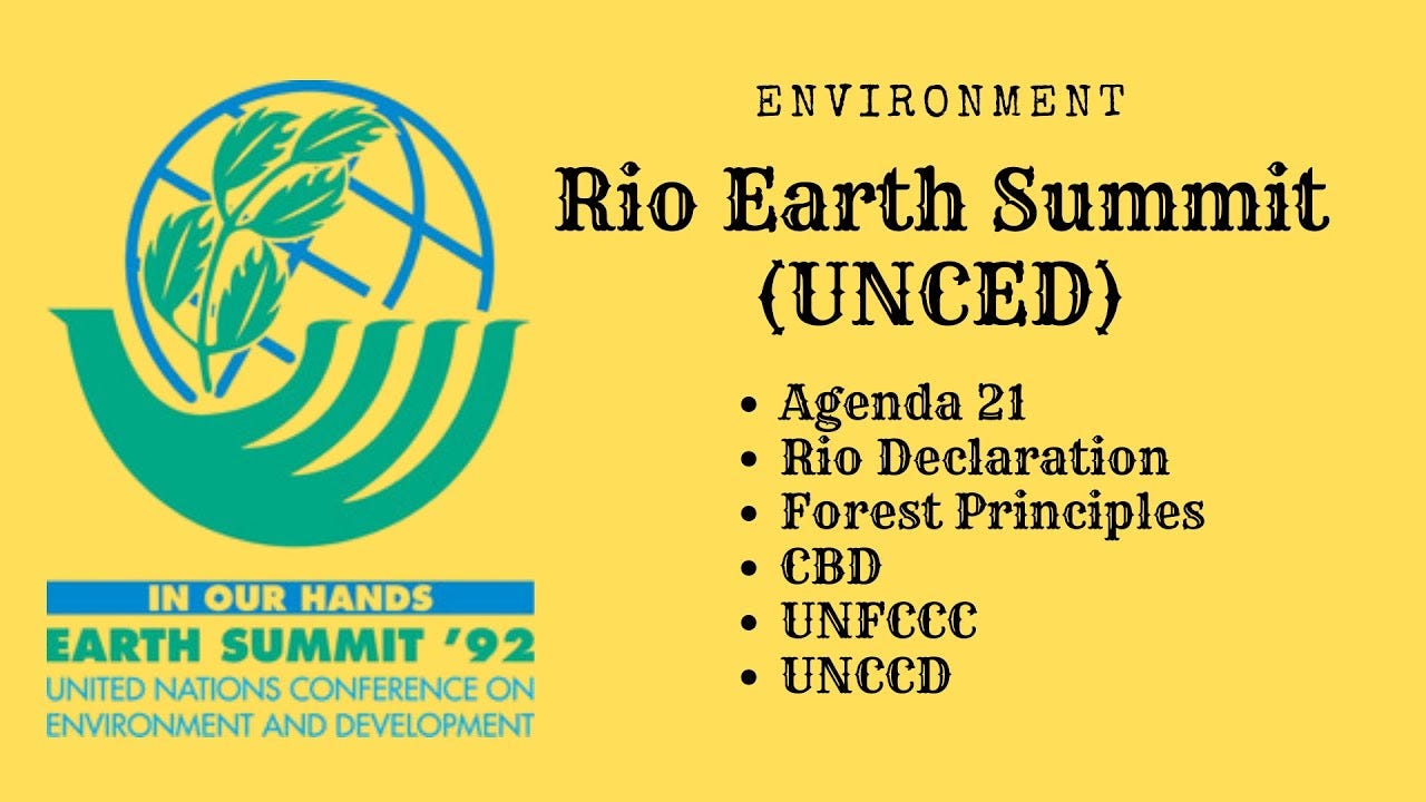 Rio Earth Summit took place in 3 Jun 1992–14 Jun 1992, exactly 30 years ago. Some of the key outcomes were the UNFCCC and CBD (source: UNEP)