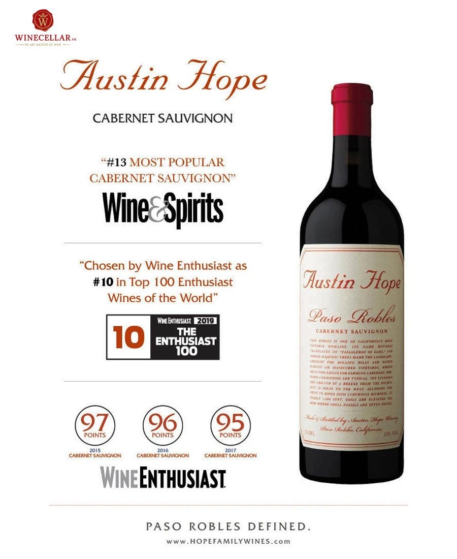 Austin Hope Cabernet Sauvignon Dòng vang ngon giá tốt cho doanh nghiệp