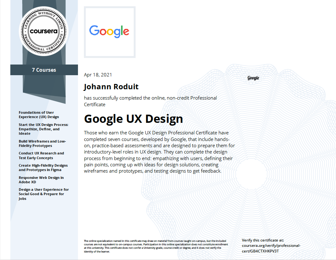 Final reflections on the Google UX design certificate | by Johann Roduit |  Bootcamp