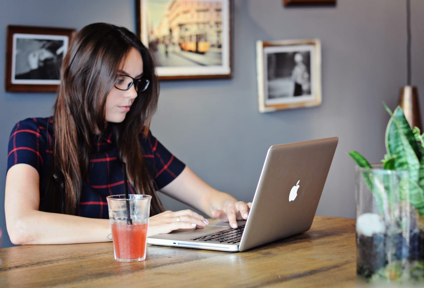 Girl working on laptop