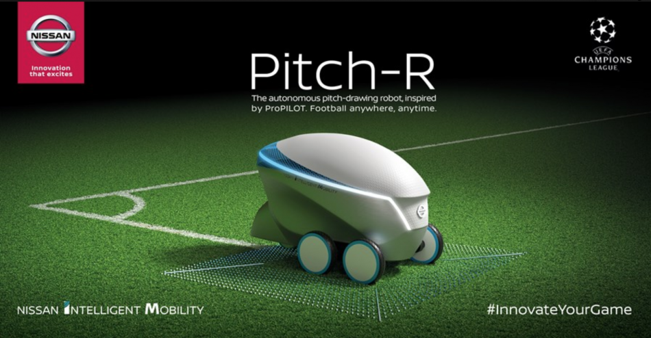 Nissan S Pitch R Robot Promotes Smart Cars During 18 Uefa Champions League In Kiev By Unit9 Good Audience