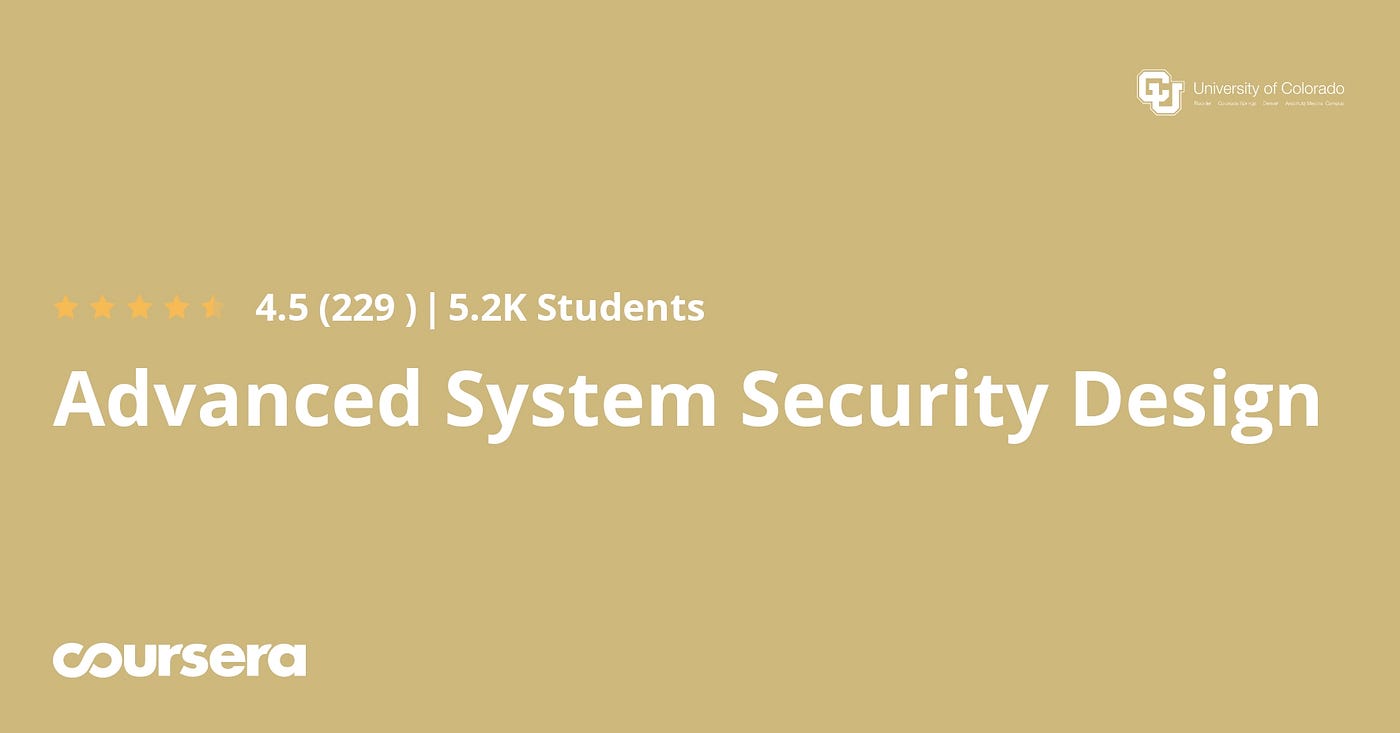 Best Coursera course for Security design