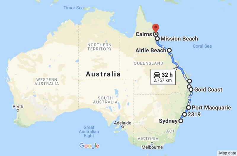 Adelaide To Cairns Road Trip Map The Ultimate Road Trip Guide: Sydney To Cairns, Australia | By Liv Mello |  World Traveler's Blog | Medium
