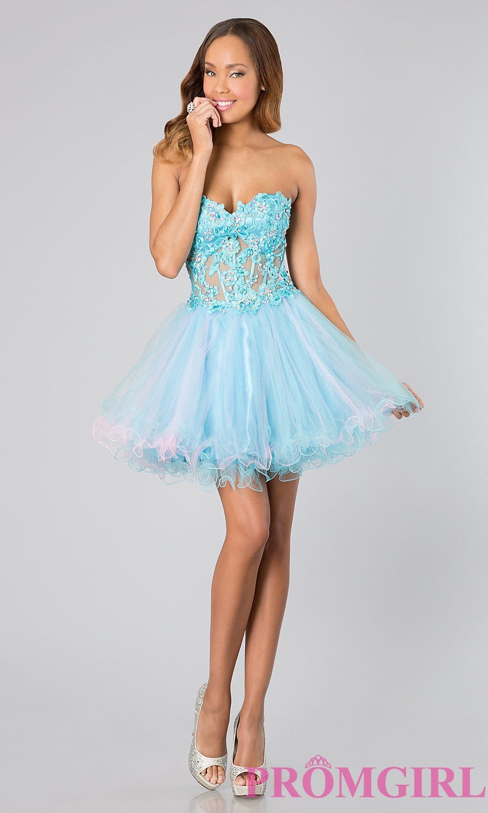 Strapless Babydoll Prom Dress by Karen Barkley Medium