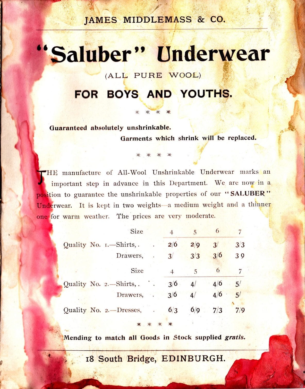 "Saluber" Underwear