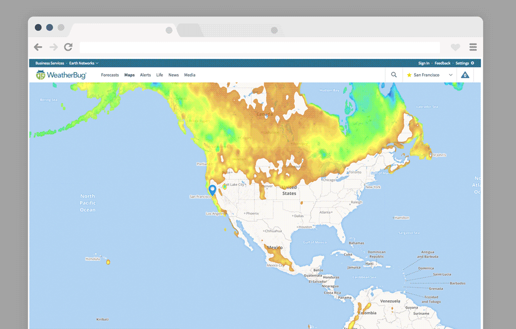 Earth Networks Lightning Map Weather Maps With Weatherbug | By Mapbox | Maps For Developers