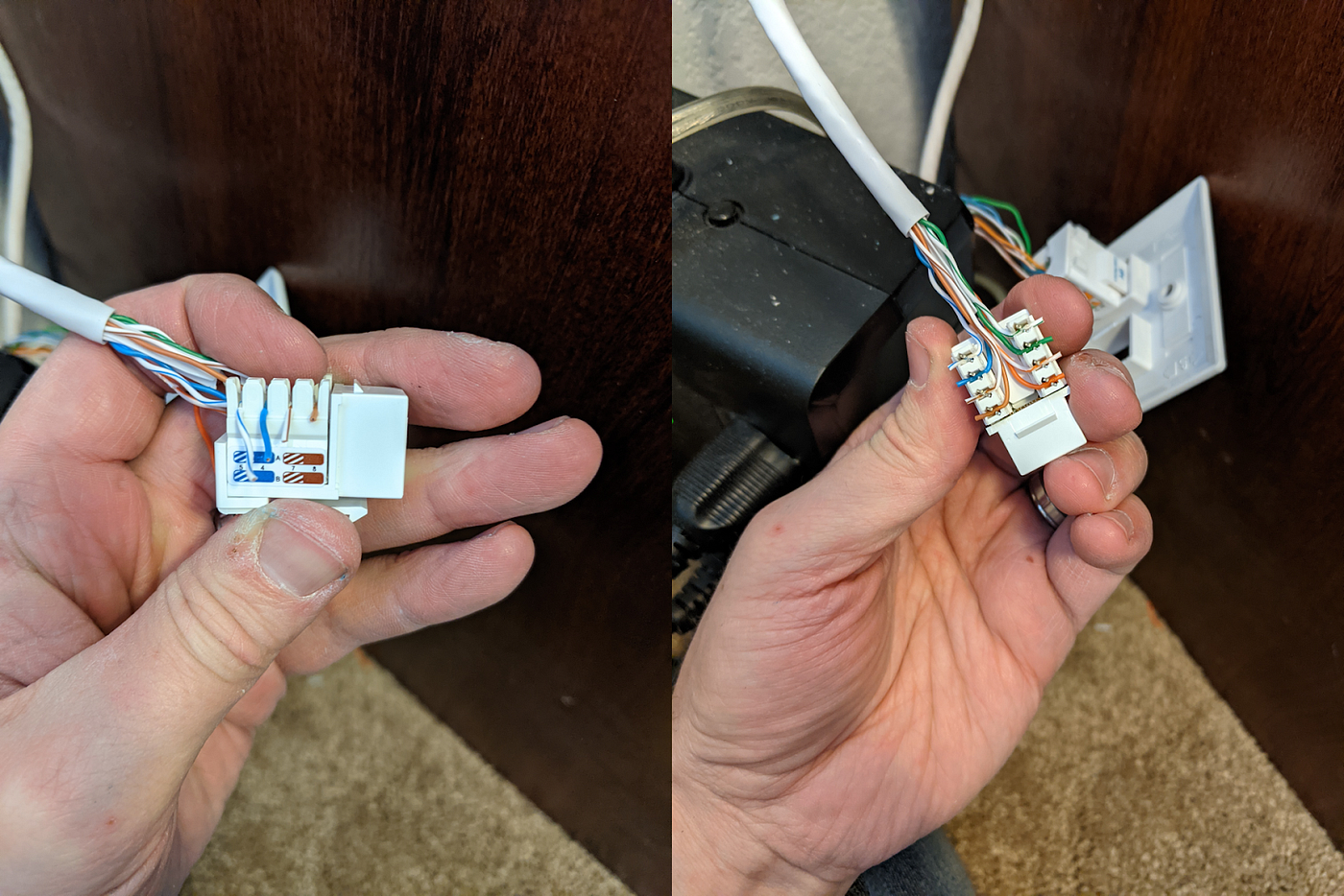 Keystone jack fully wired