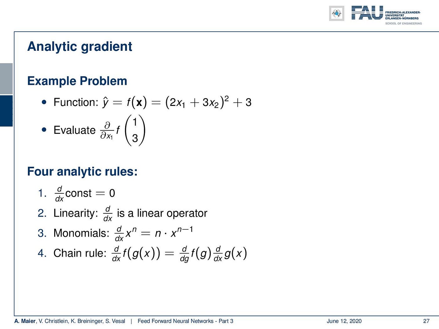 Feedforward Networks Part 3 The Backpropagation Algorithm By Andreas Maier Towards Data Science