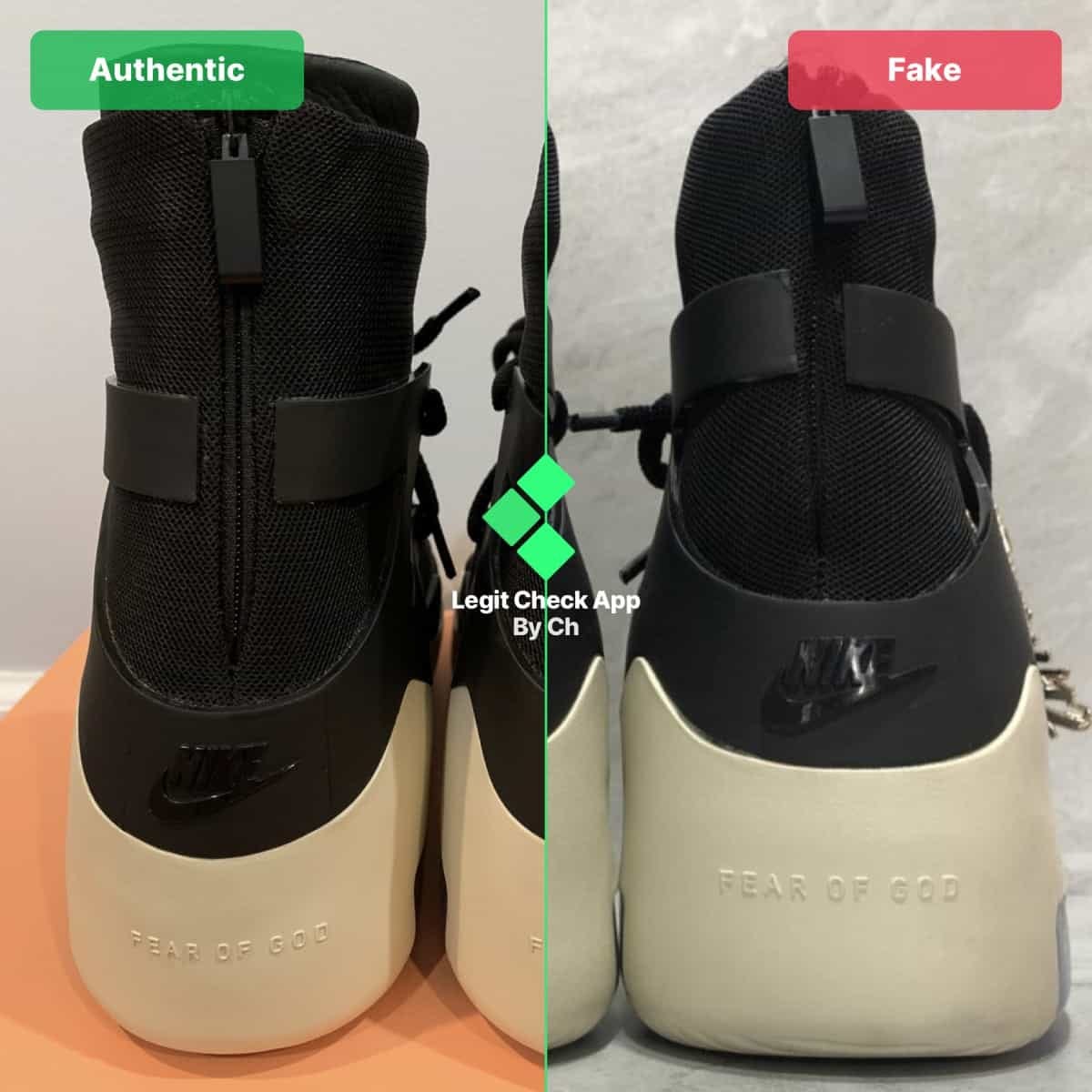 How To Spot Fake Nike Fear Of God 1 — Fake Vs Real Nike FOG 1 Guide | by  Legit Check By Ch | Medium