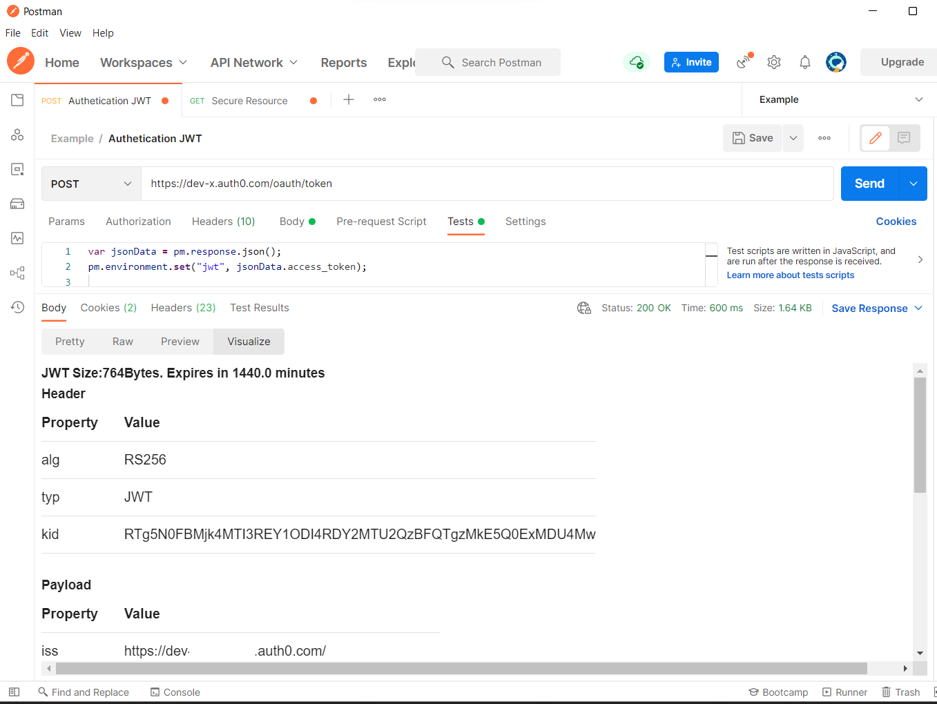 How to decode a JSON Web Token in Postman. | by Jeff Heienickle | Medium