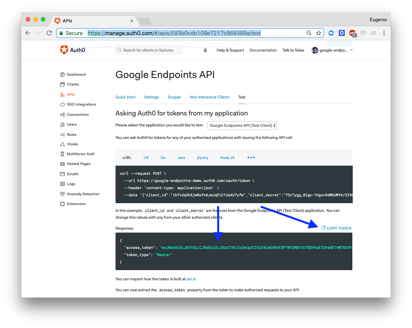 Google Cloud Endpoint API for Engine Authentication with