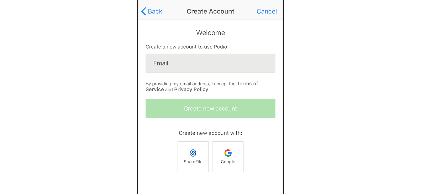 Mobile UX: Make it easy for users to sign up