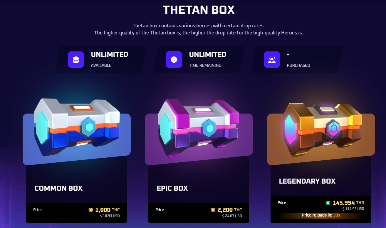 Sources: Thetan Arena — Thetan Box