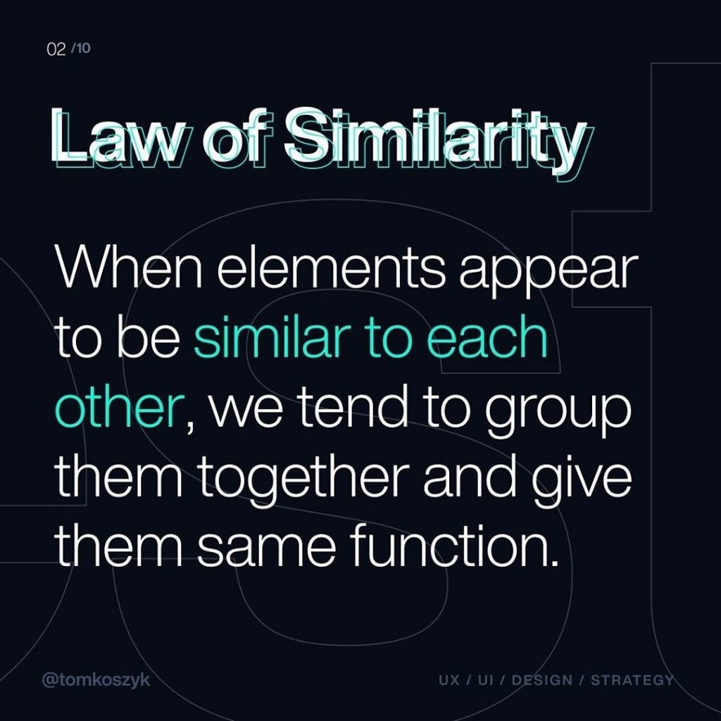 Gestalt Principles Law Of Similarity By Ruslan Galba Hellotegra Medium