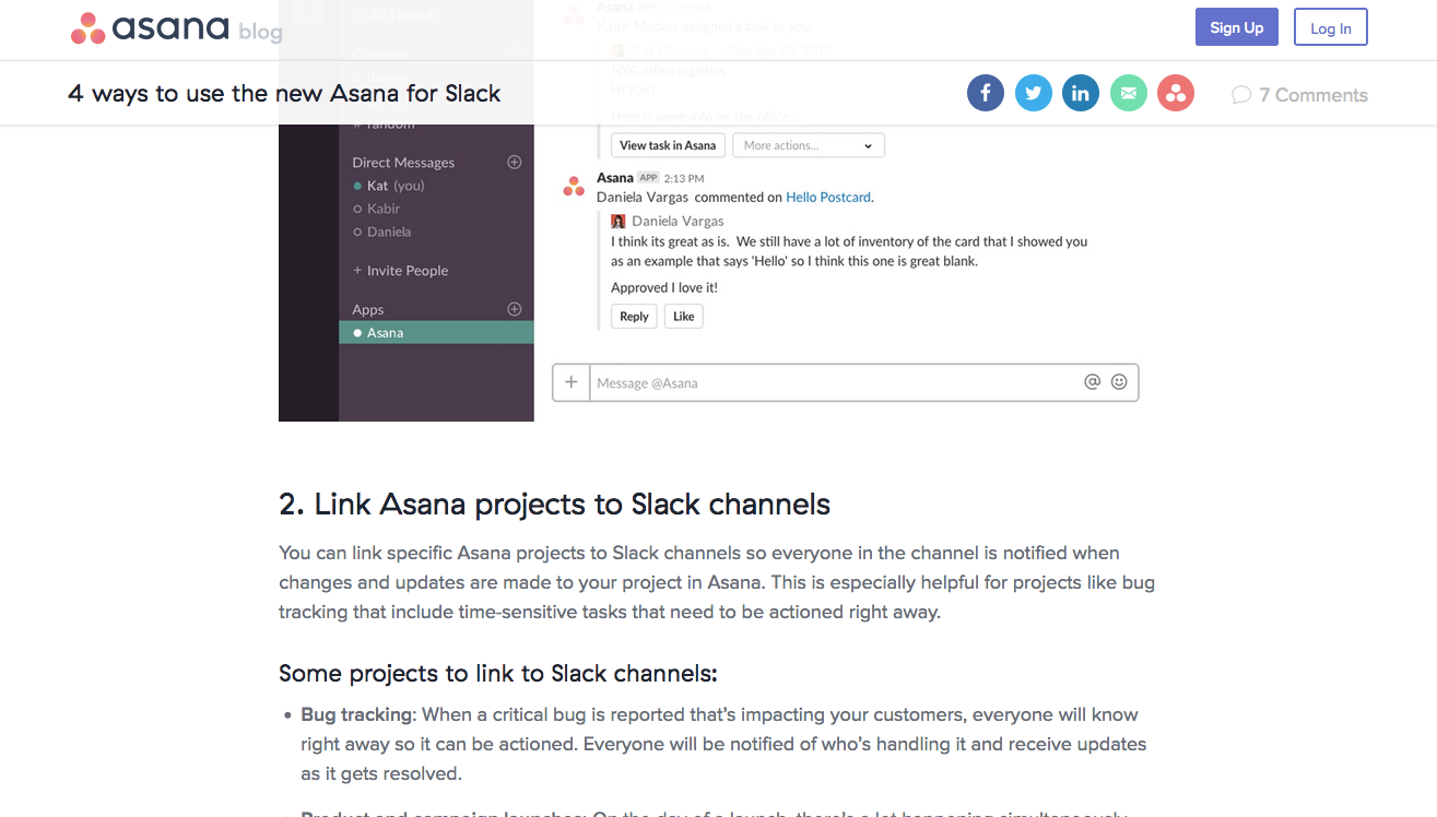 asana page