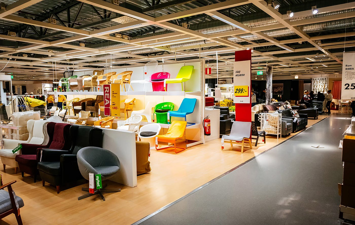 IKEA store, section with chairs