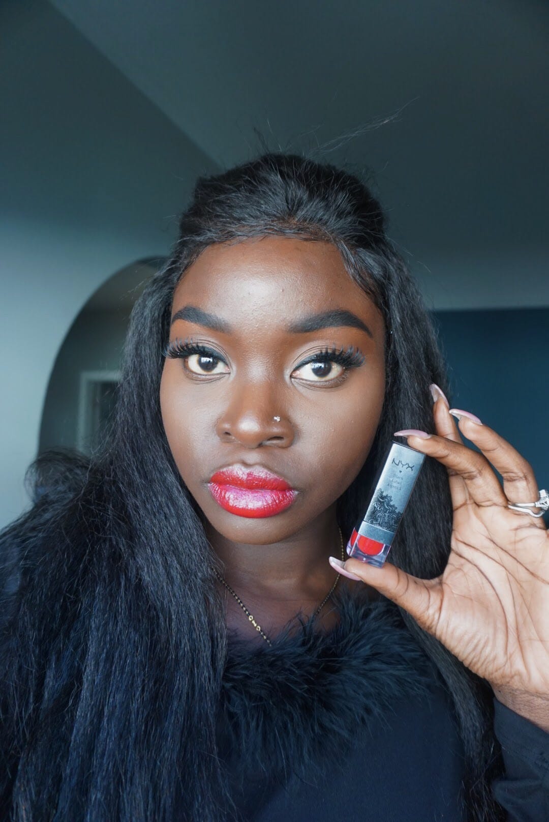 red lip makeup dark skin