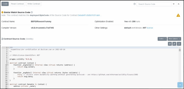 Yummy Staking Tutoriel : Contrats | de Yummy Crypto | Coinmons | avril 2022