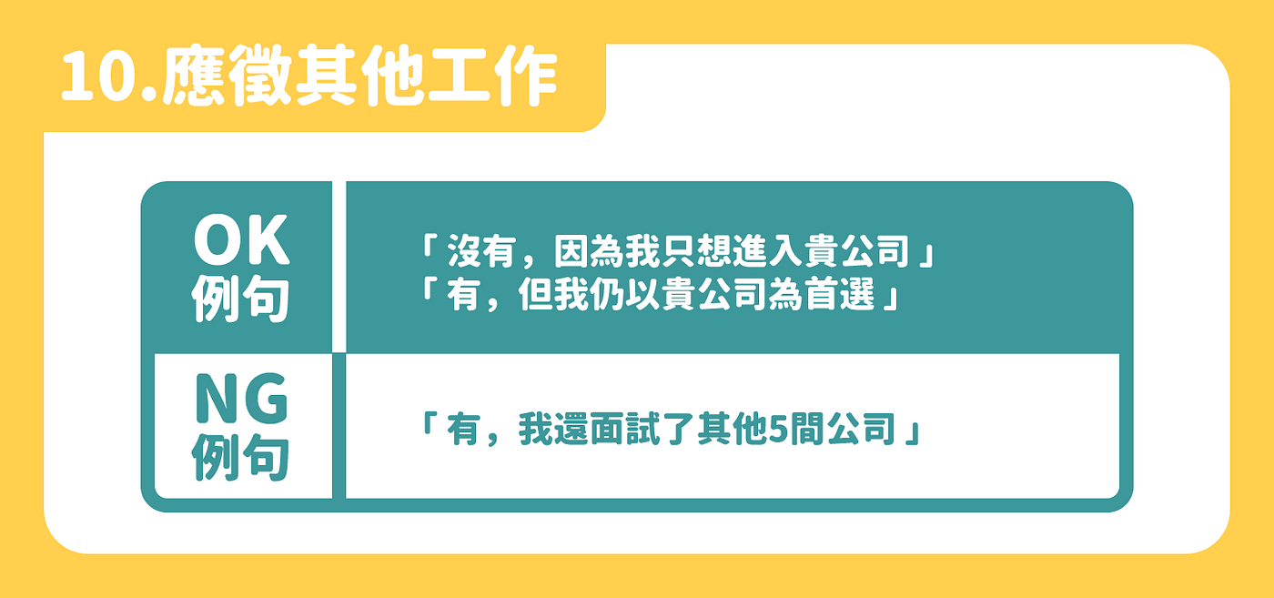 應徵其他工作