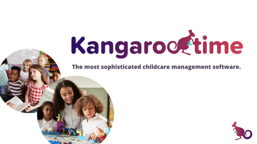 Kangarootime Pitch Deck — Cover Slide: $26M Series B for childcare management SaaS