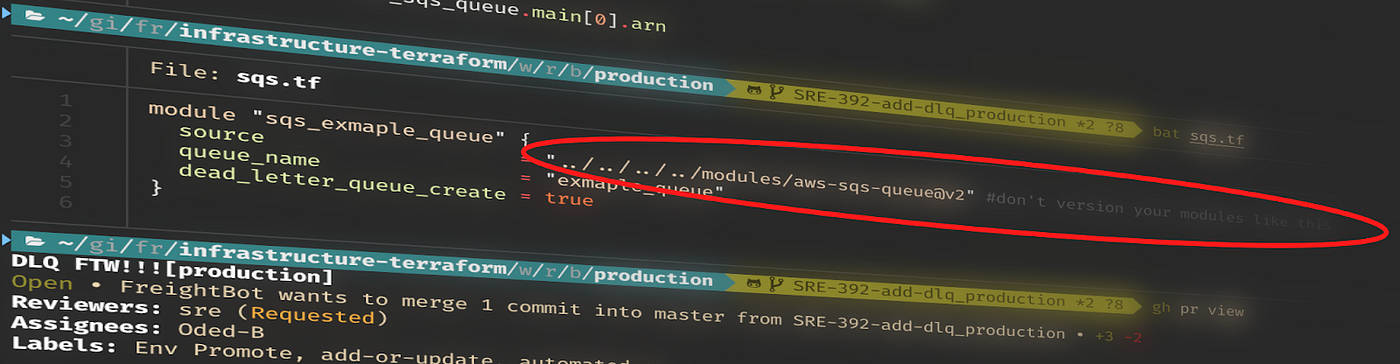 Picture of Terrafrom Code using path based module source