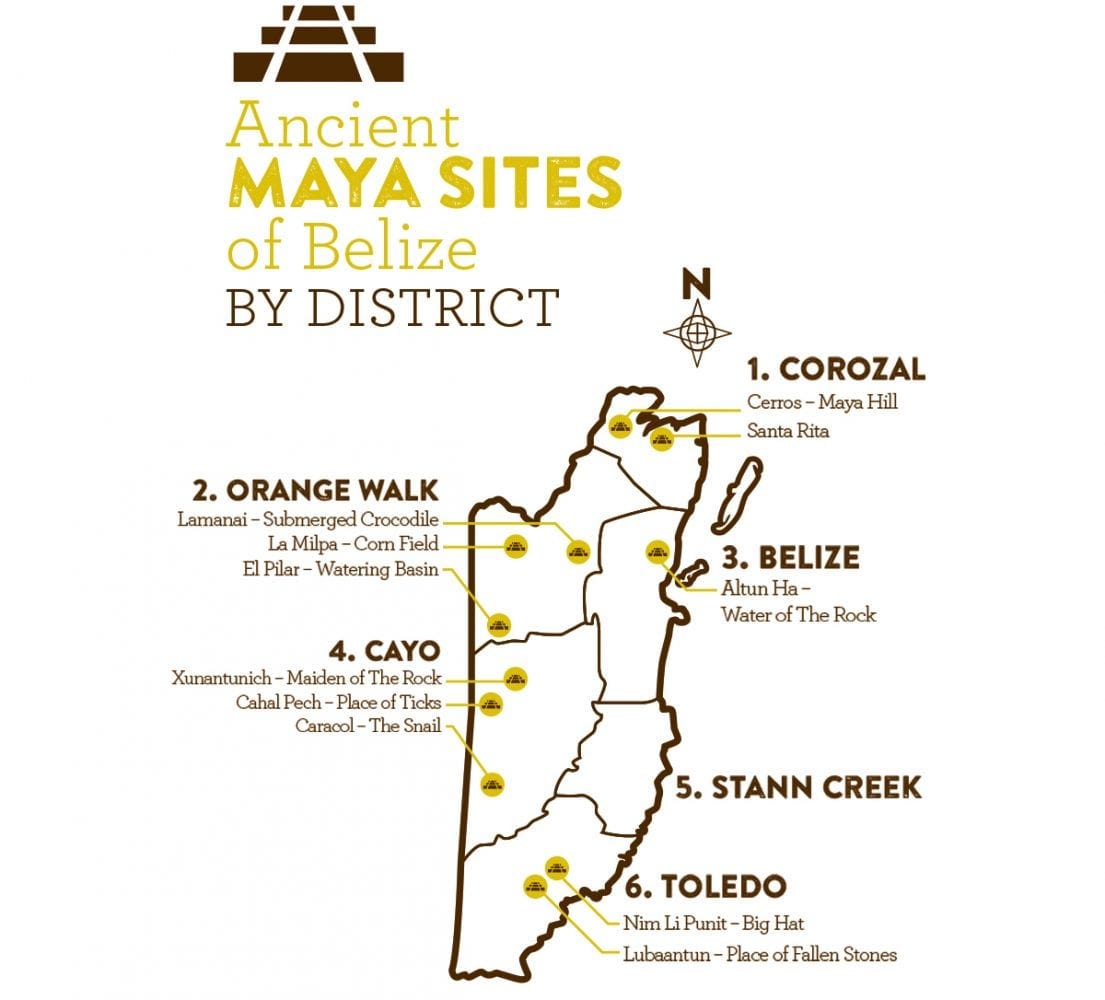 Belize Mayan Ruins Map Archaeological Sites | By Caribbean Culture And Lifestyle- Belize | Medium
