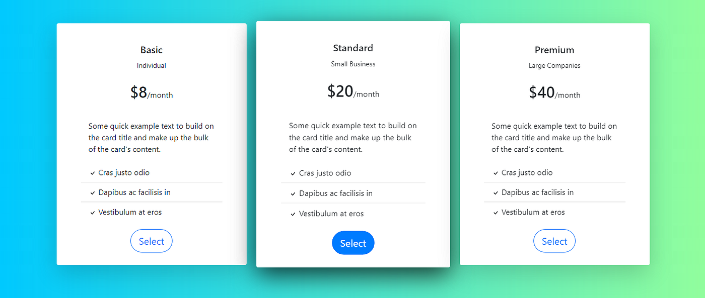 11 Bootstrap Pricing Table Examples | by Ordinary Coders | Level Up Coding