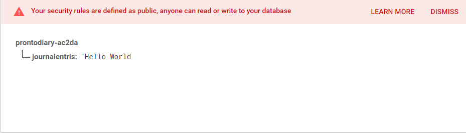 Firebase Database Hello World