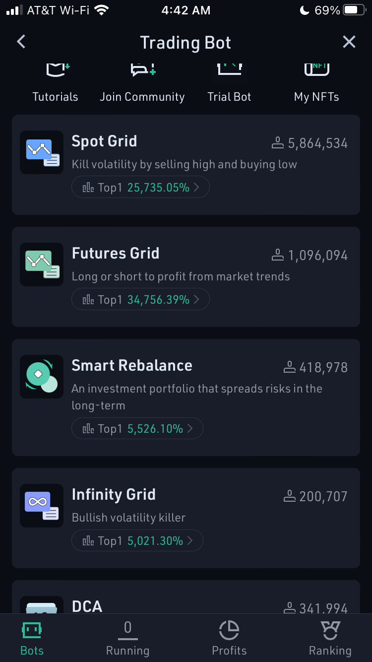 Options de bot de trading KuCoin