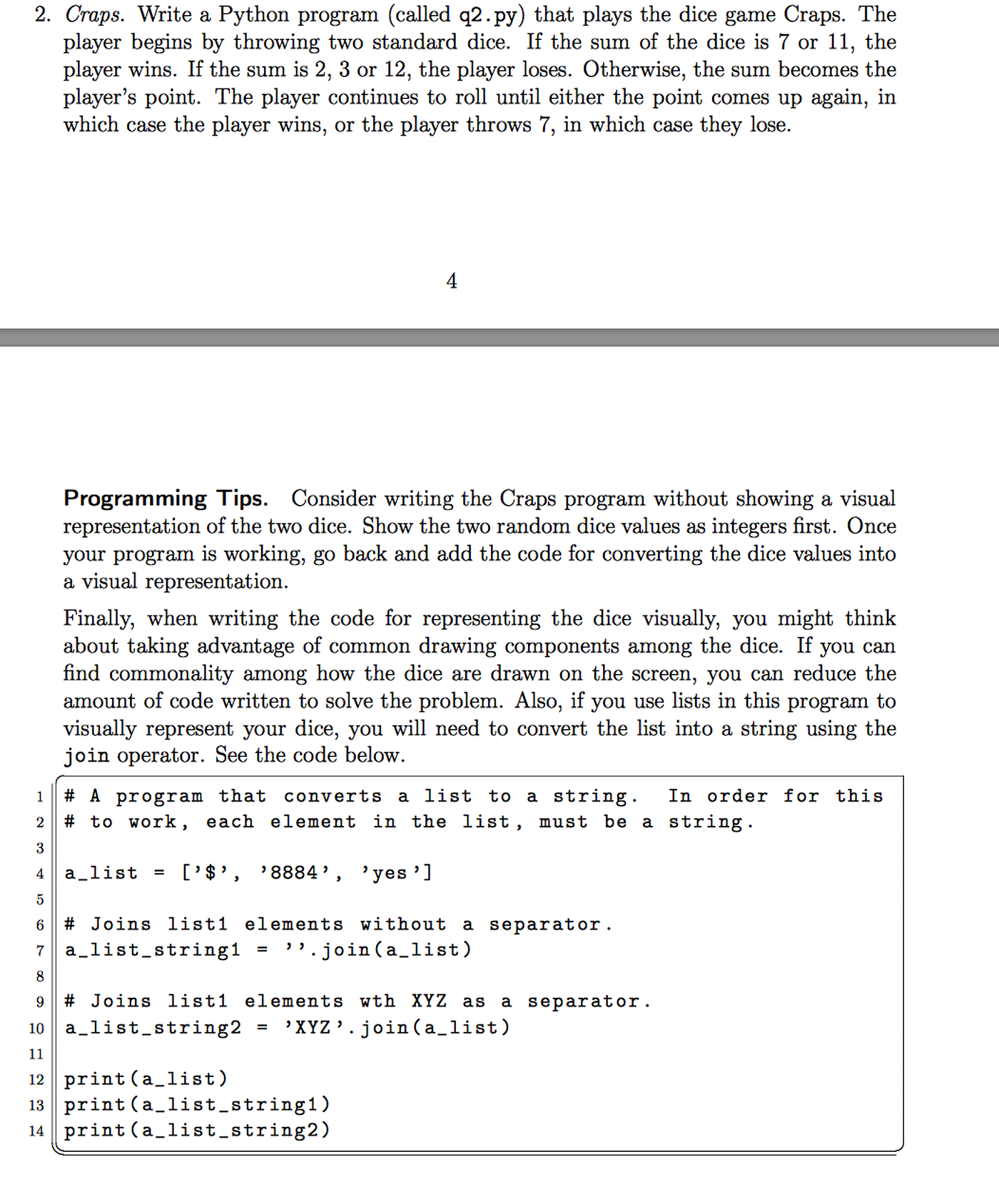 Craps In Python | by gtroulette | Medium