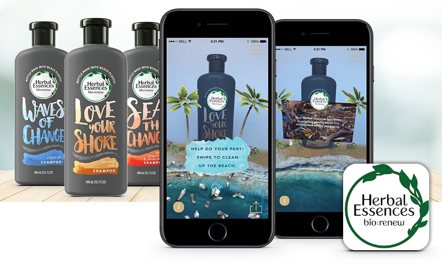 Herbal Essences uses AR in their packaging
