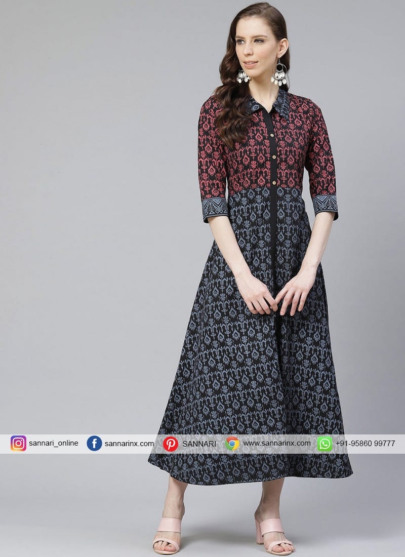 Grey Rayon Fancy Party Wear Kurti