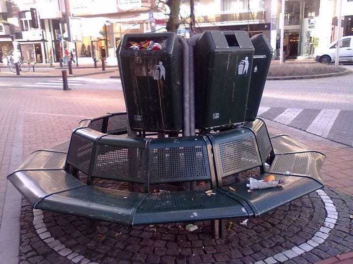 Would you like to sit on these benches and have a nice time with your friends?