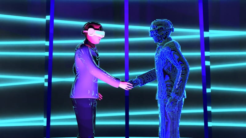 two people in the metaverse